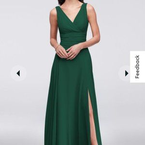 David's Bridal 'Surplice Tank Long Chiffon' F19831 in Juniper